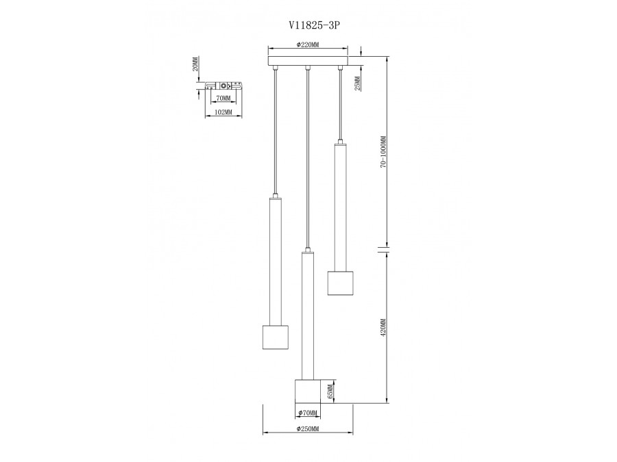 Светильник подвесной Moderli V11825-3P Malet
