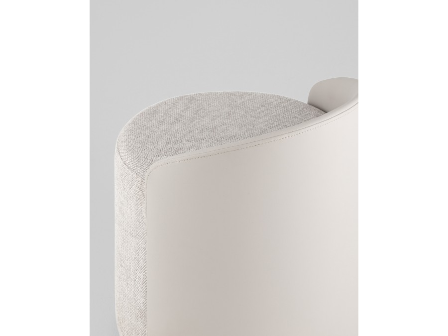 Пуф Тея спинка иск.кожа, сиденье шенилл светло-серый