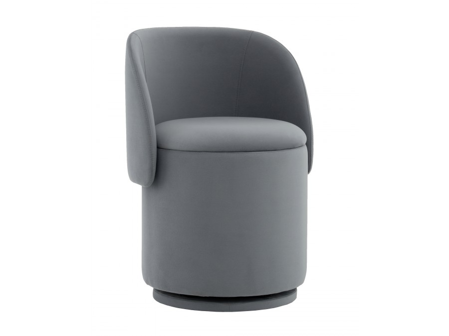 Пуф-трансформер Таунсвилл вращающийся с ящиком велюр серый