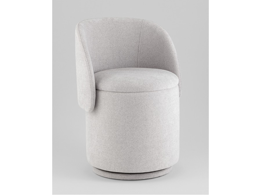 Пуф-трансформер Таунсвилл вращающийся с ящиком букле светло-серый