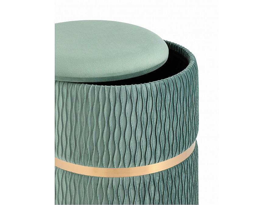 Пуф Джесси с ящиком велюр бирюзовый