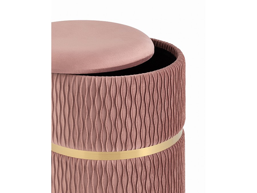 Пуф Джесси с ящиком велюр розовый