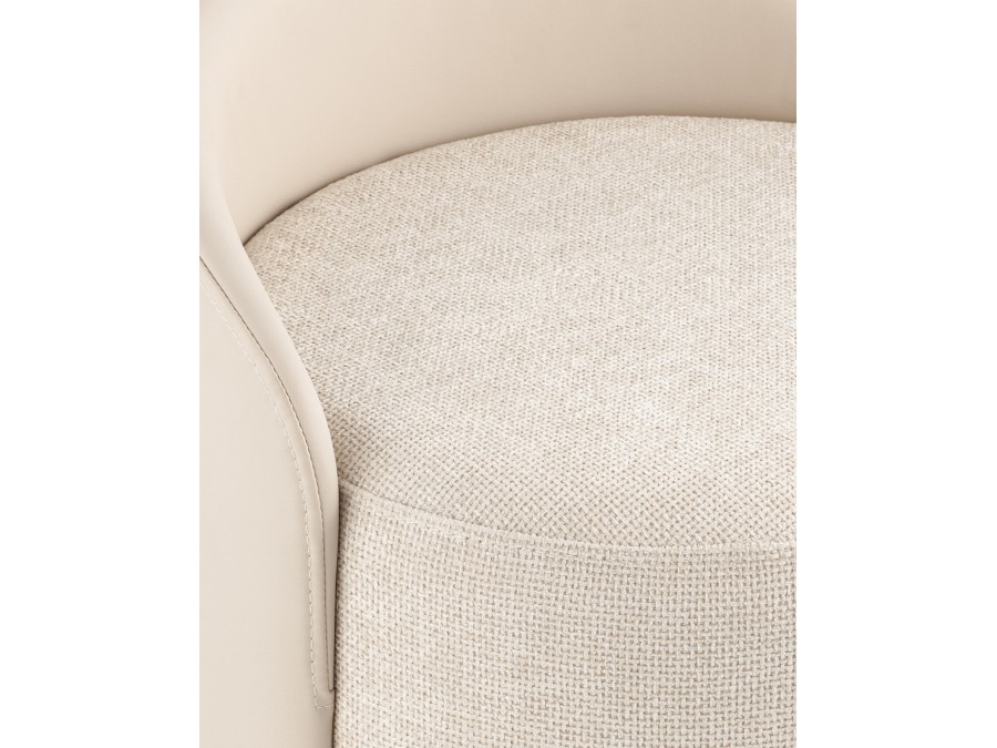 Пуф Тея спинка иск.кожа, сиденье шенилл бежевый