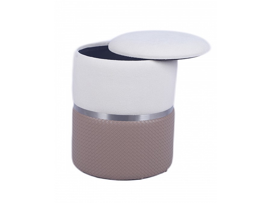 Пуф Кэрри с ящиком серебро шенилл светло-коричневый