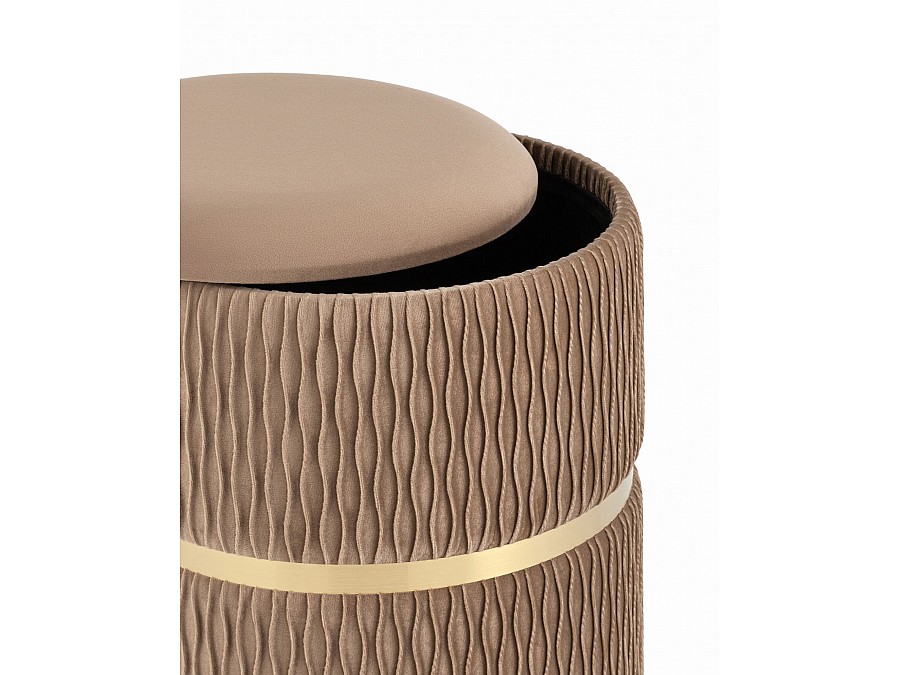 Пуф Джесси с ящиком велюр бежевый