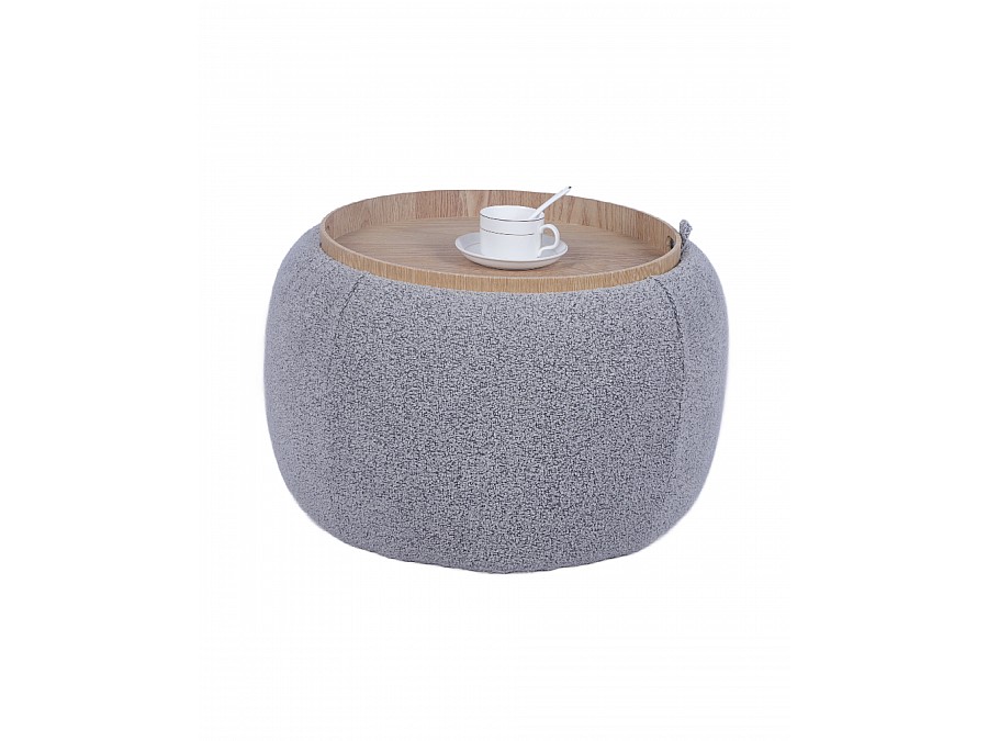 Пуф-столик Люкке с ящиком серый