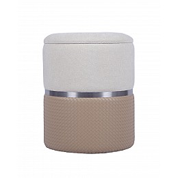 Пуф Кэрри с ящиком серебро шенилл бежевый