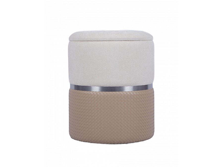 Пуф Кэрри с ящиком серебро шенилл бежевый