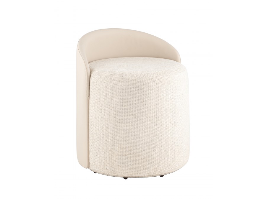 Пуф Тея спинка иск.кожа, сиденье шенилл бежевый