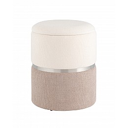 Пуф Кэрри с ящиком серебро серо-бежевый