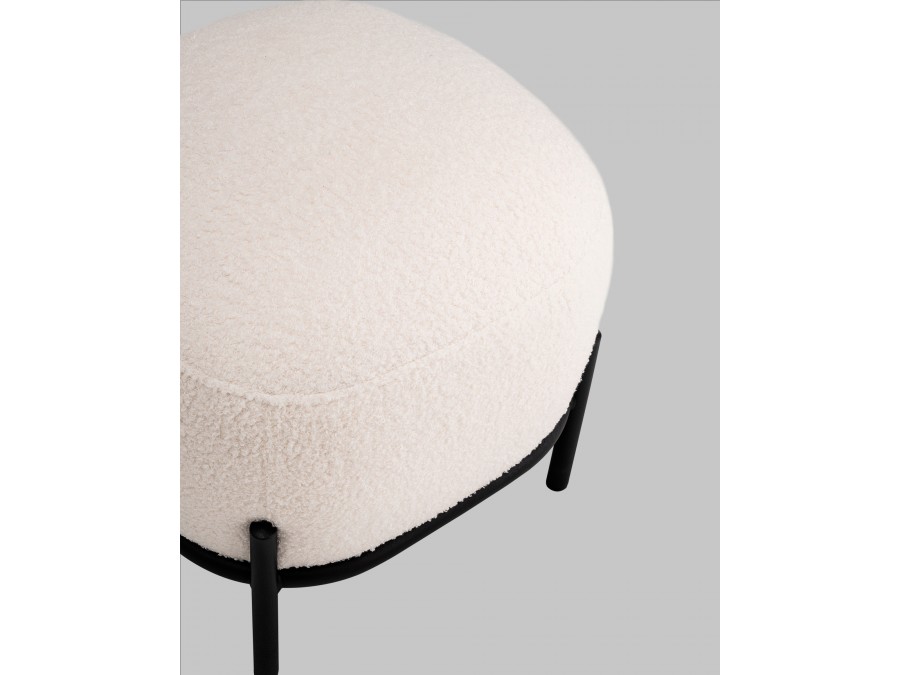 Пуф Стоун букле Fluffy молочный