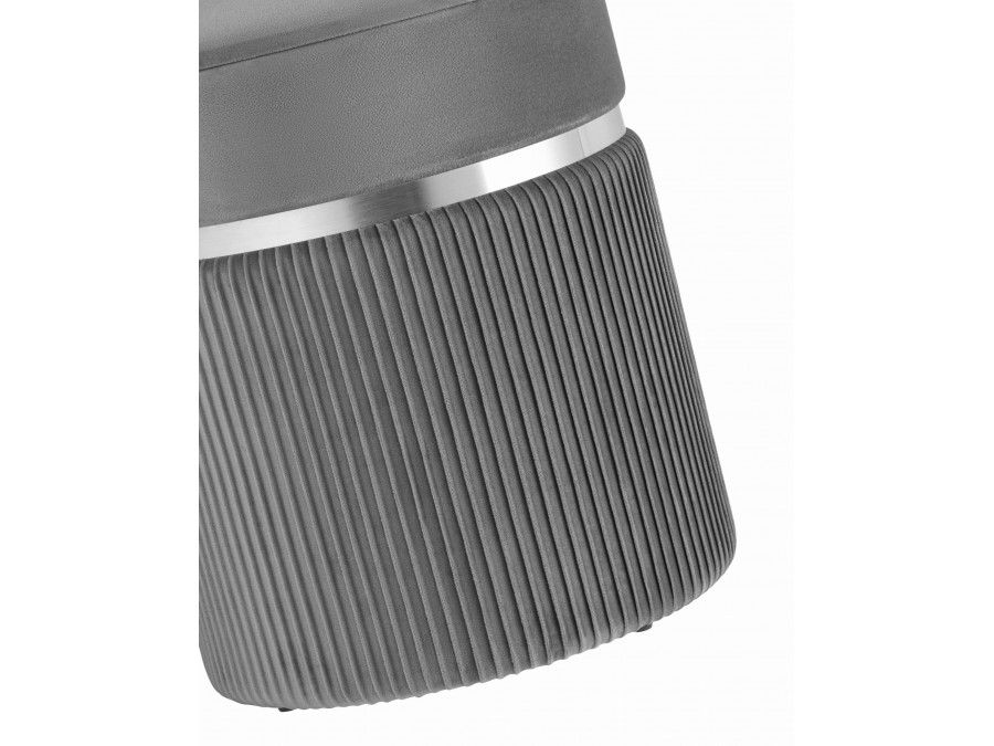 Пуф Миранда с ящиком серебро велюр серый