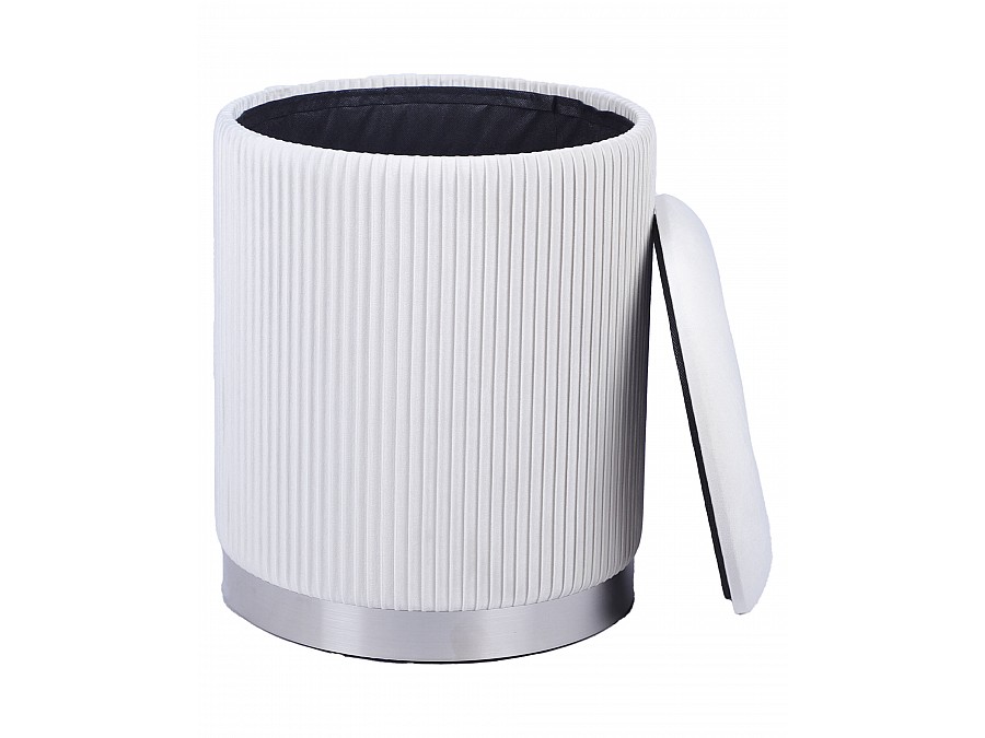 Пуф Шарлотта с ящиком серебро велюр бежевый