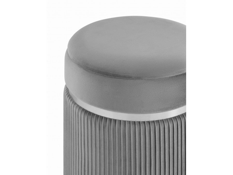 Пуф Миранда с ящиком серебро велюр серый
