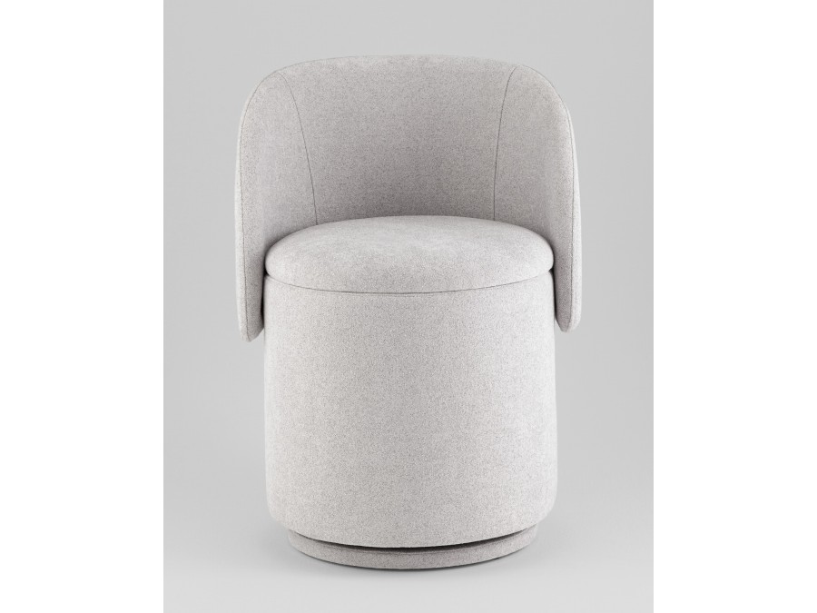 Пуф-трансформер Таунсвилл вращающийся с ящиком букле светло-серый