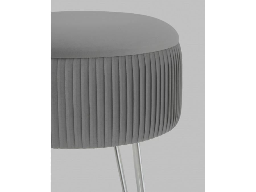 Пуф Астор серебристый серебряные ножки