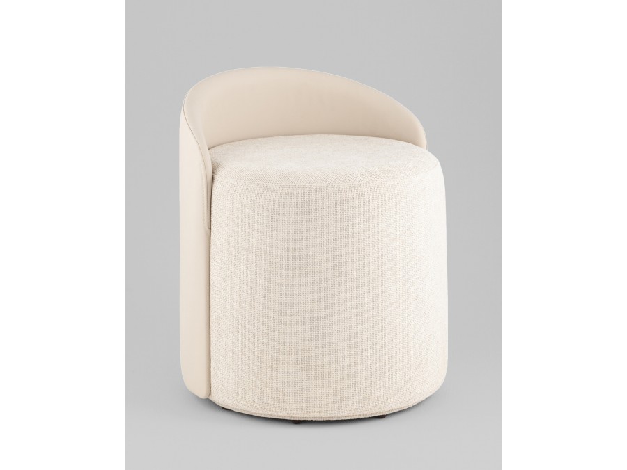 Пуф Тея спинка иск.кожа, сиденье шенилл бежевый