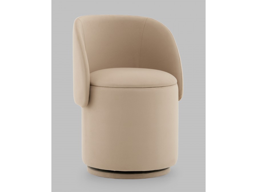 Пуф-трансформер Таунсвилл вращающийся с ящиком велюр бежевый