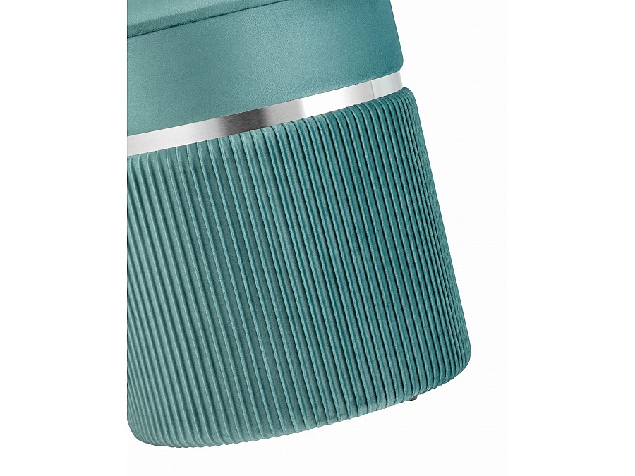 Пуф Миранда с ящиком серебро велюр светло-бирюзовый