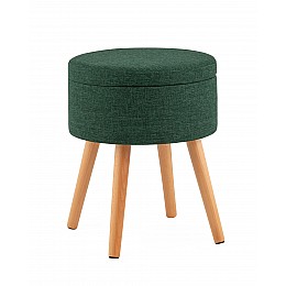 Пуф с ящиком Store Woody рогожка темно-зелёная