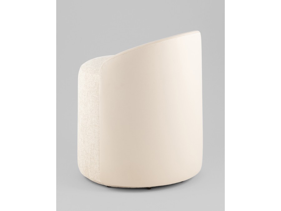 Пуф Тея спинка иск.кожа, сиденье шенилл бежевый