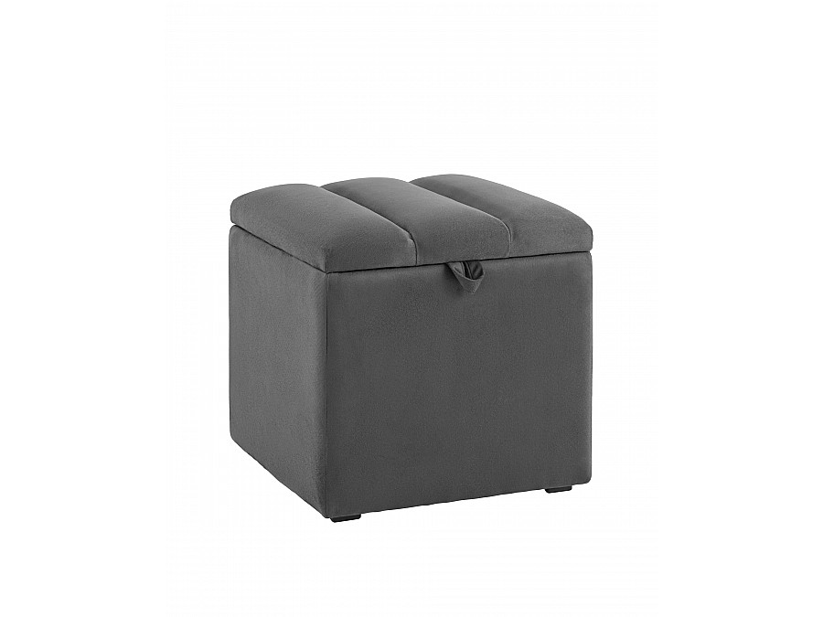Пуф с крышкой Нильсон велюр тёмно-серый