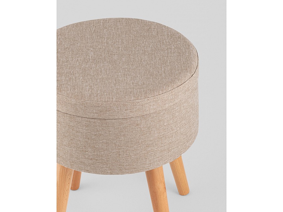 Пуф с ящиком Store Woody рогожка бежевая