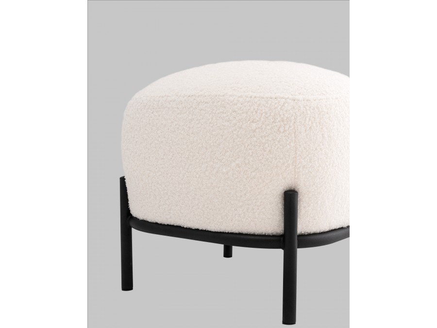 Пуф Стоун букле Fluffy молочный