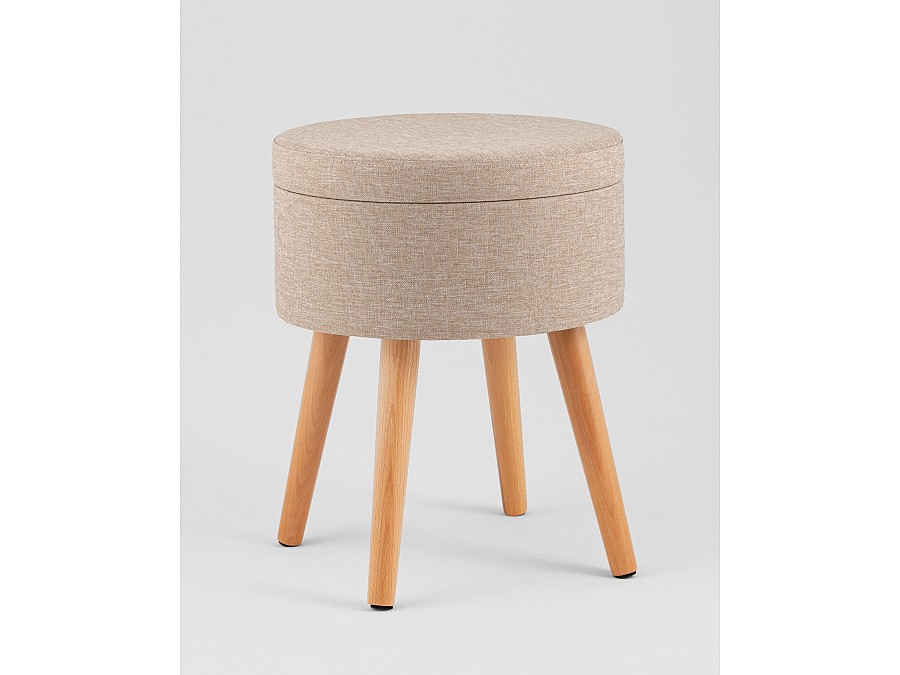 Пуф с ящиком Store Woody рогожка бежевая