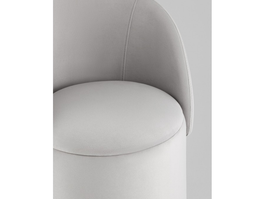 Пуф-трансформер Таунсвилл вращающийся с ящиком велюр светло-серый