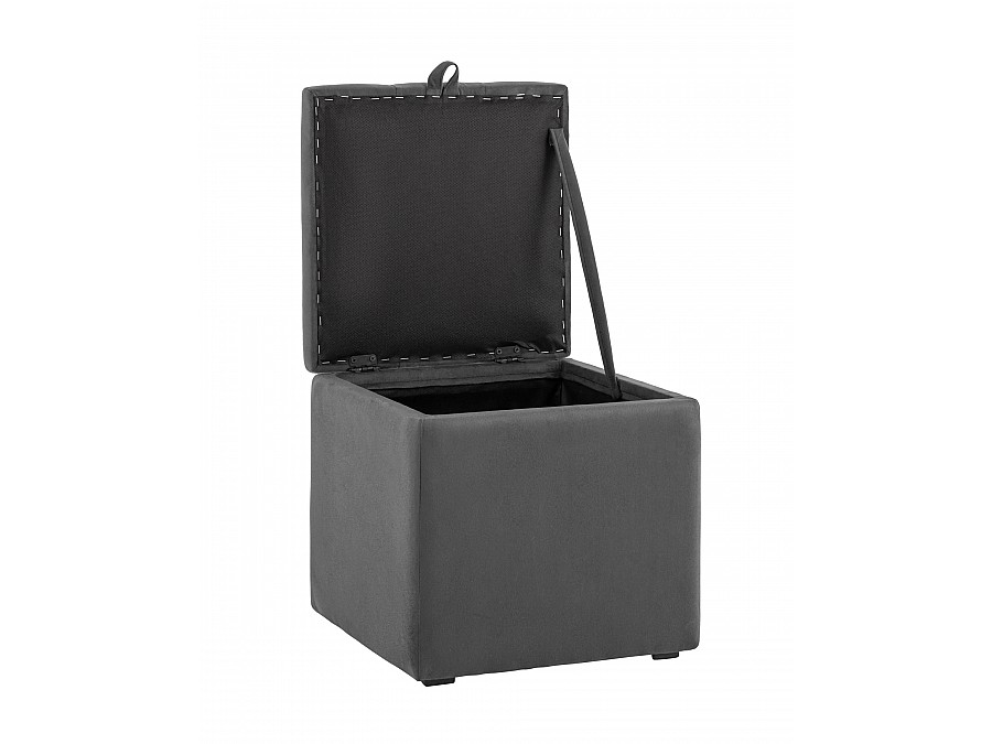 Пуф с крышкой Нильсон велюр тёмно-серый