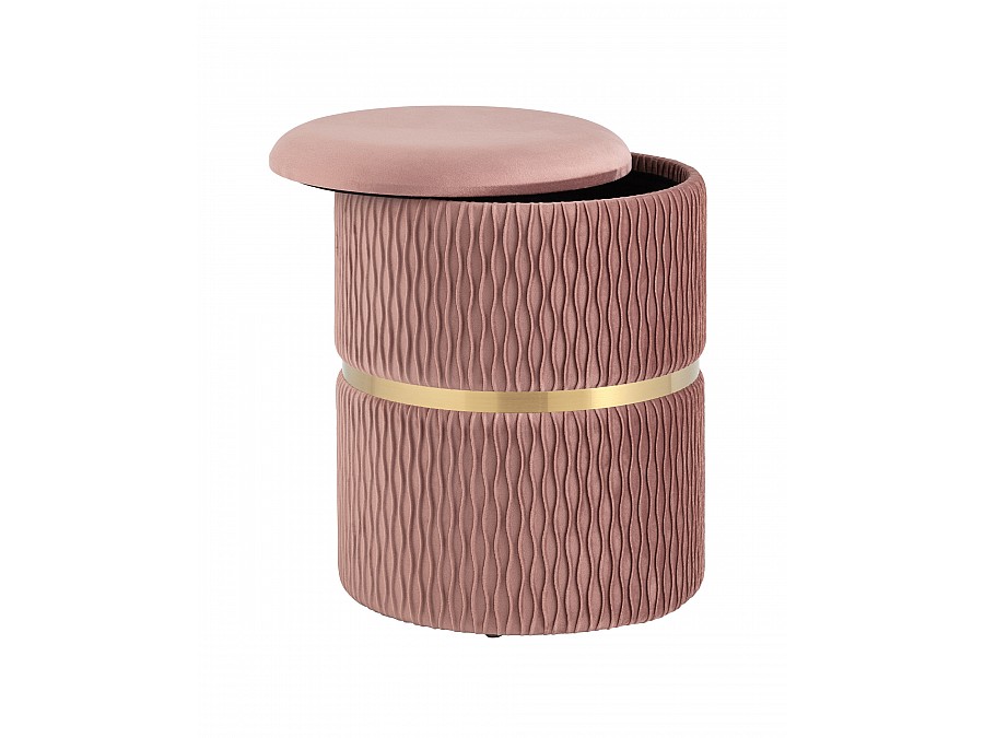 Пуф Джесси с ящиком велюр розовый