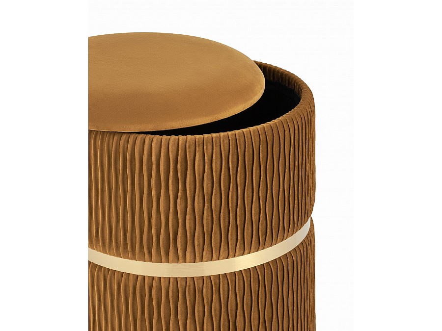 Пуф Джесси с ящиком велюр горчичный