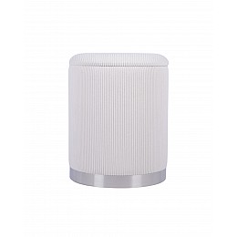 Пуф Эмили с ящиком серебро вельвет молочный