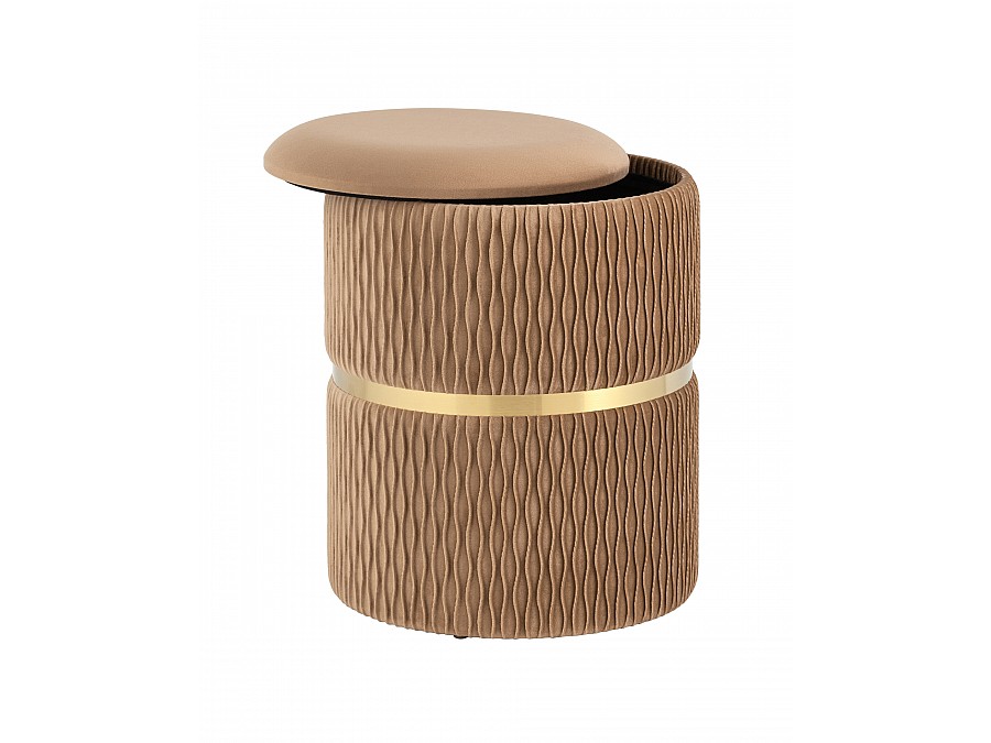 Пуф Джесси с ящиком велюр бежевый
