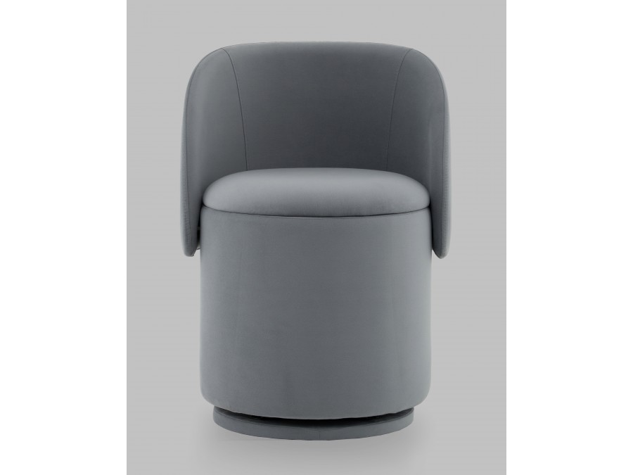 Пуф-трансформер Таунсвилл вращающийся с ящиком велюр серый