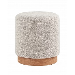 Пуф с ящиком Холли S букле бежевый