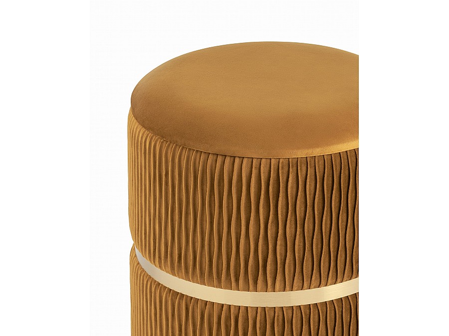 Пуф Джесси с ящиком велюр горчичный