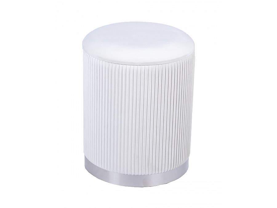 Пуф Шарлотта с ящиком серебро велюр бежевый