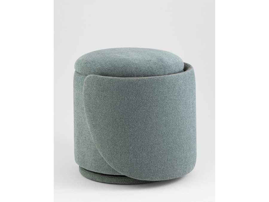 Пуф-трансформер Таунсвилл вращающийся с ящиком букле зеленый