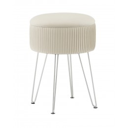 Пуф Астор бежевый серебряные ножки