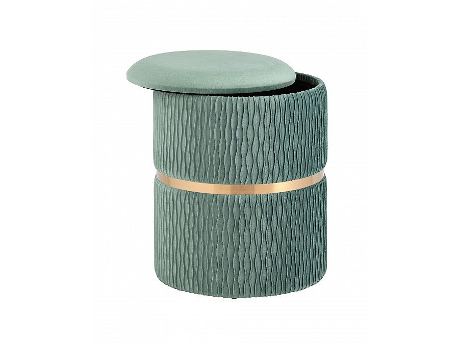 Пуф Джесси с ящиком велюр бирюзовый