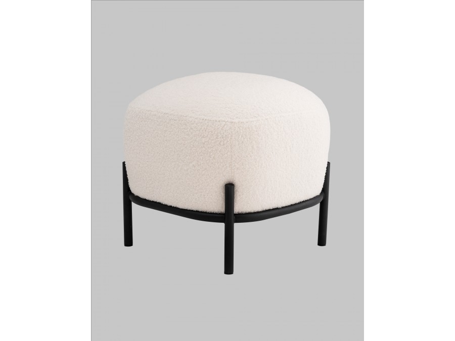 Пуф Стоун букле Fluffy молочный