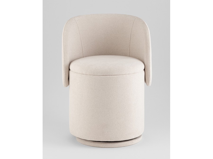 Пуф-трансформер Таунсвилл вращающийся с ящиком букле молочный