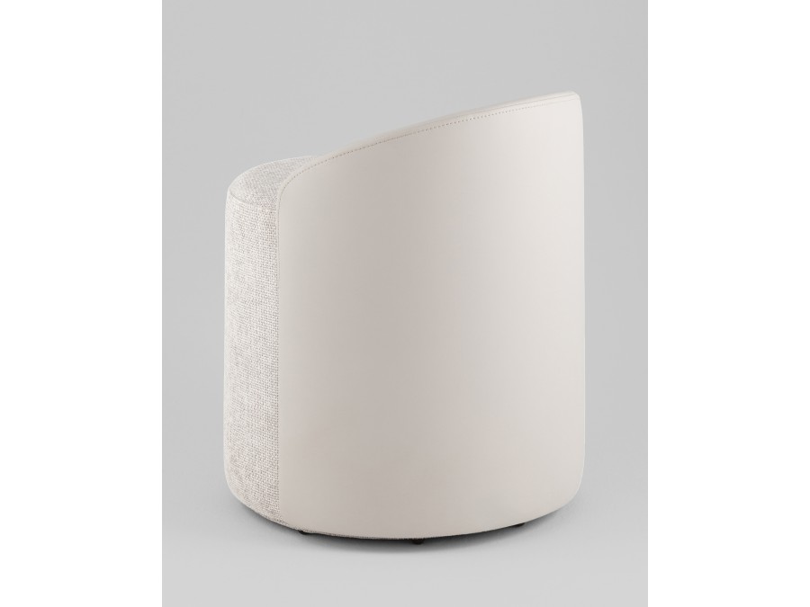 Пуф Тея спинка иск.кожа, сиденье шенилл светло-серый