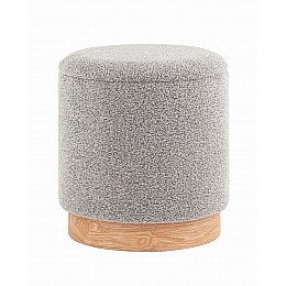 Пуф с ящиком Холли S букле серый