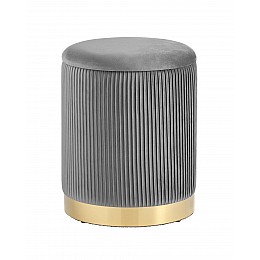 Пуф Шарлотта с ящиком велюр серый