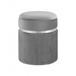 Пуф Миранда с ящиком серебро велюр серый