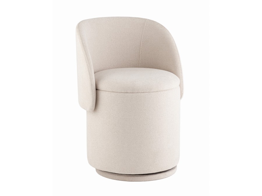 Пуф-трансформер Таунсвилл вращающийся с ящиком букле молочный