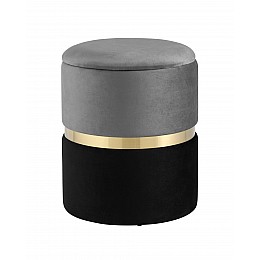 Пуф Кэрри с ящиком велюр серо-черный